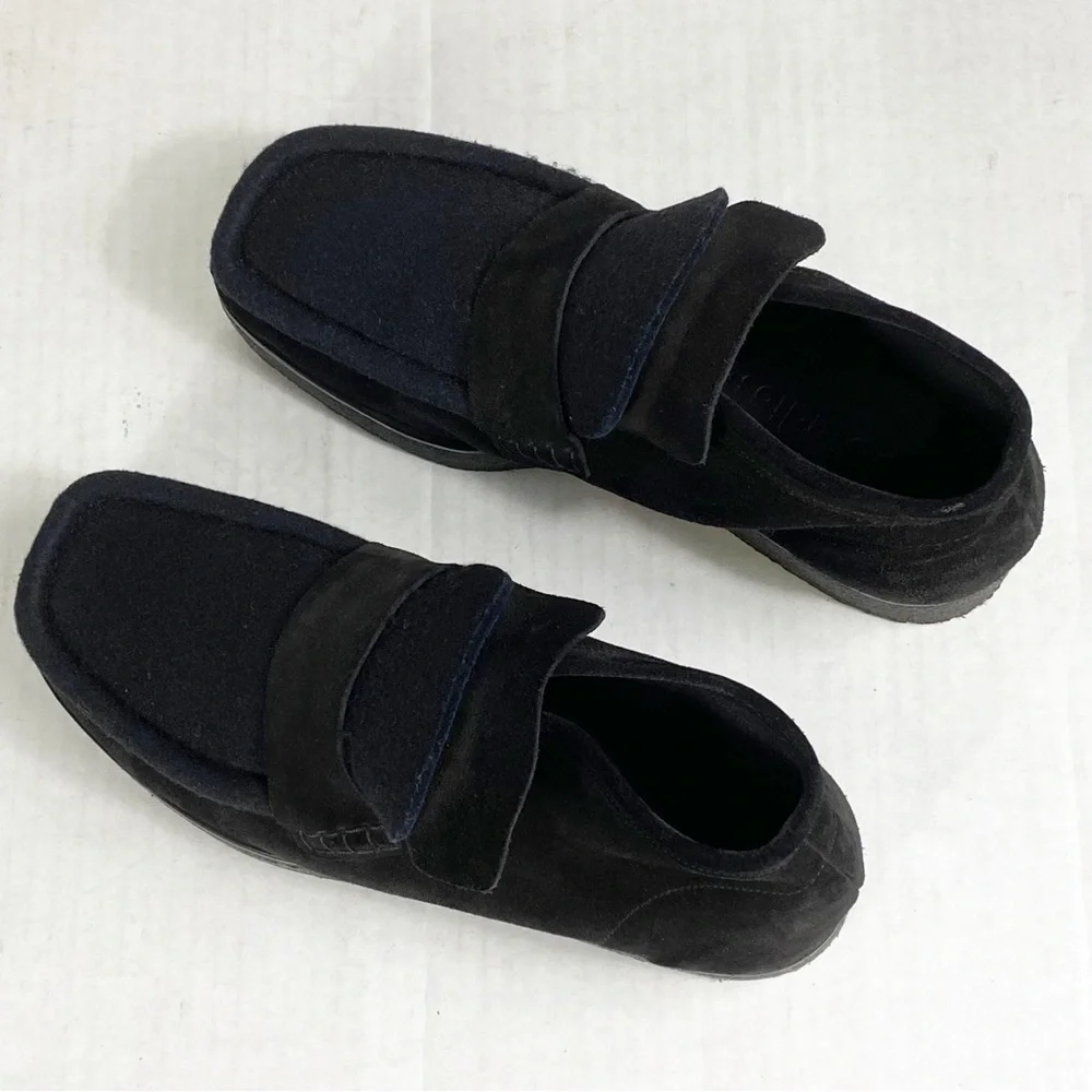 ACNE STUDIOS Kingston Paneled Suede And Felt Ankle Boots